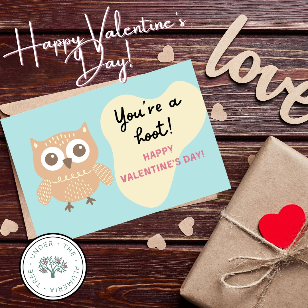 Valentine's Day Cards in set of 8-instand download for Owls, Animals, or Boho Themed