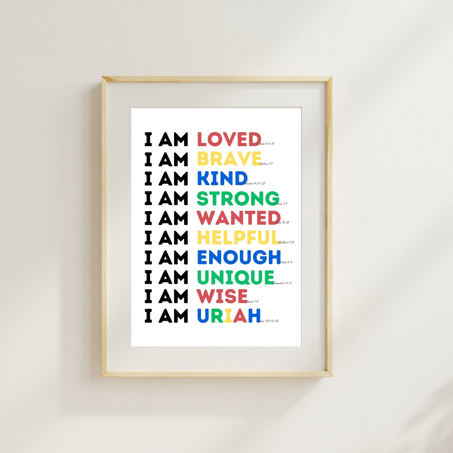 I Am... Personalized Print with Scripture Verses Downloadable Print