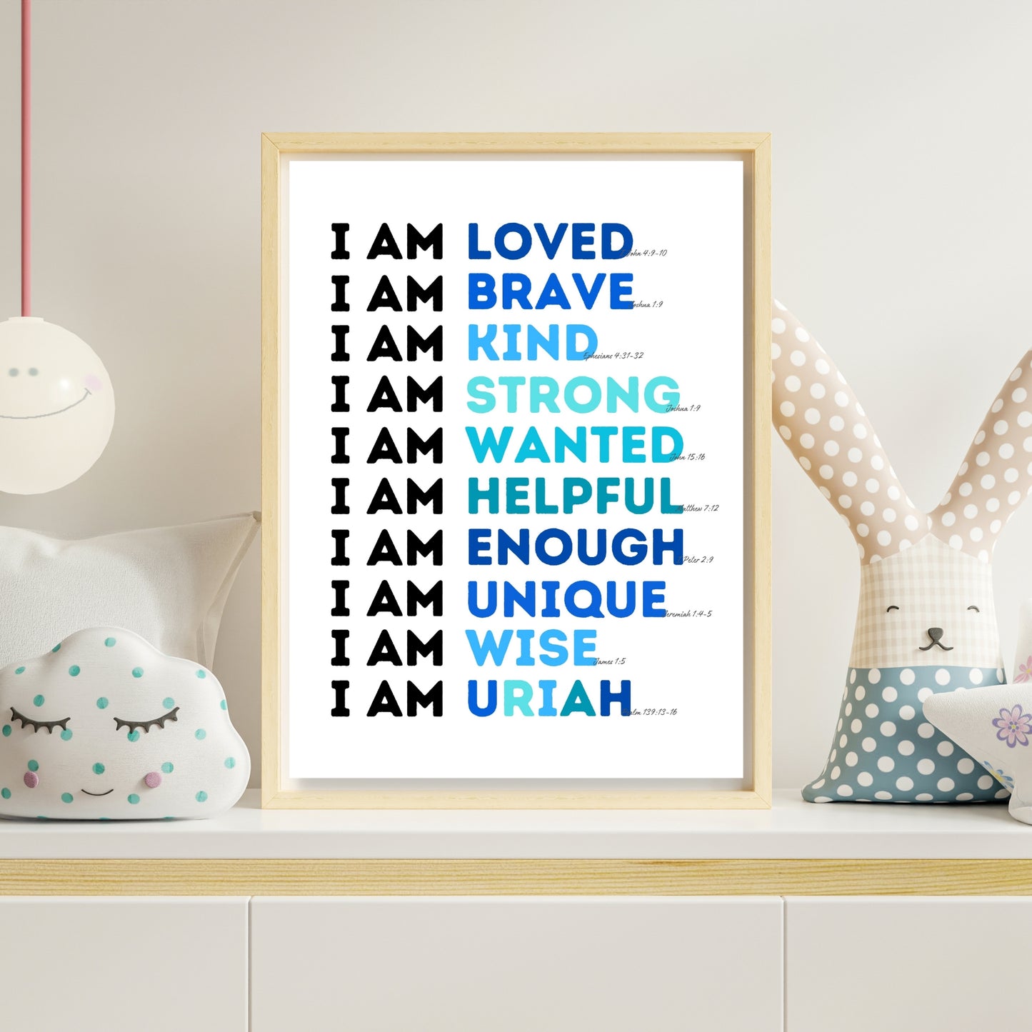 I Am... Personalized Print with Scripture Verses Downloadable Print