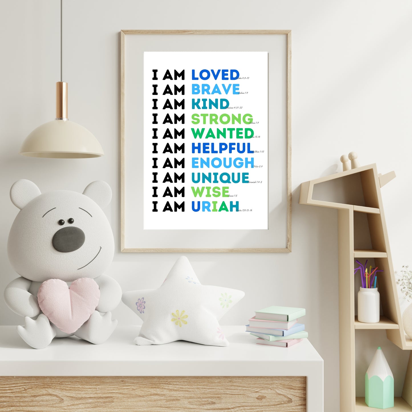 I Am... Personalized Print with Scripture Verses Downloadable Print