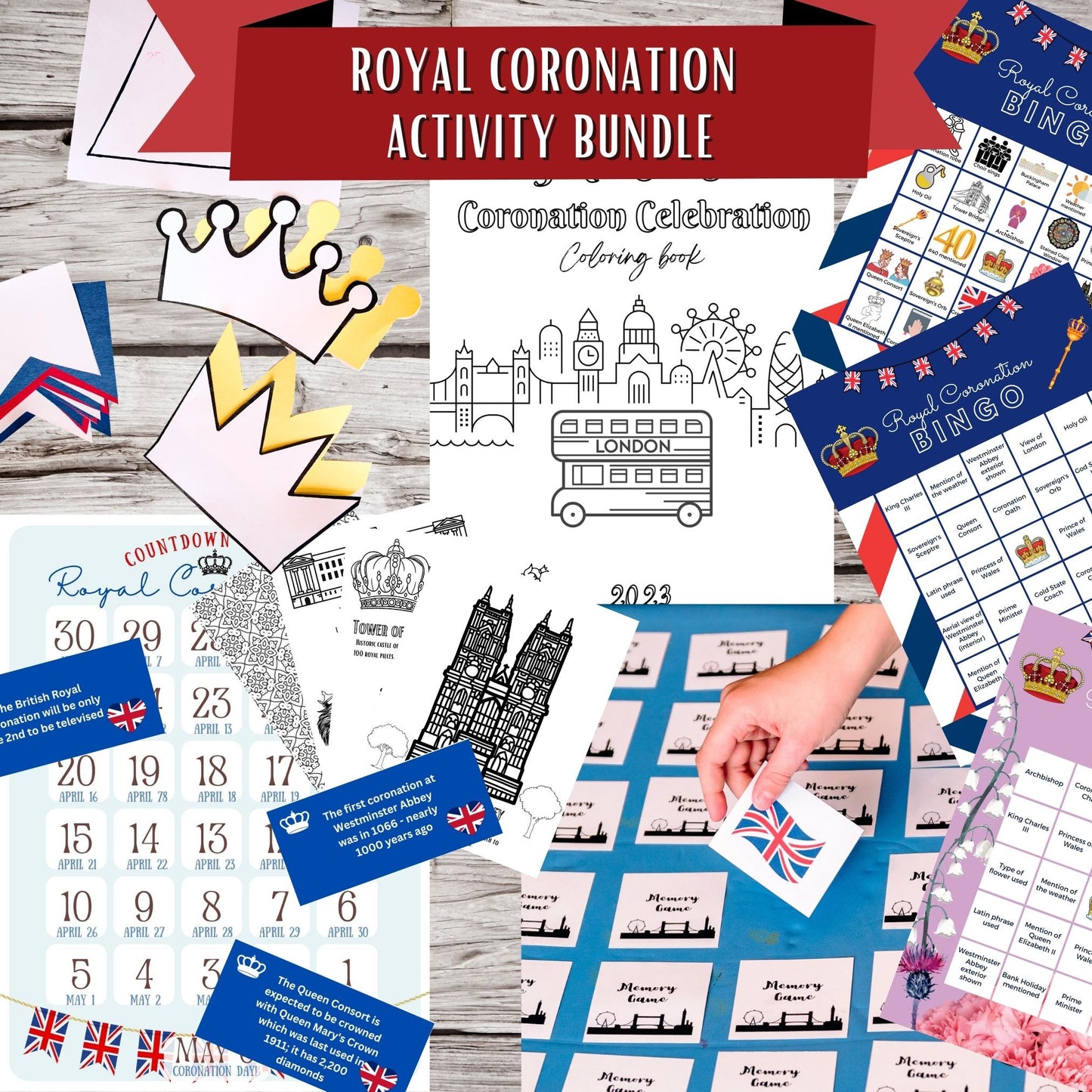 Coronation Activity Pack - Instant Download - Activities, Games, Crafts, and more!