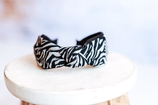 Zebra Print Knotted Headband