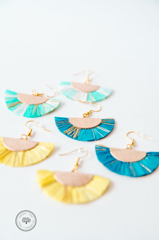 Raffia Flair Fan Earrings