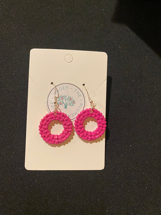 Round rattan inspired earrings