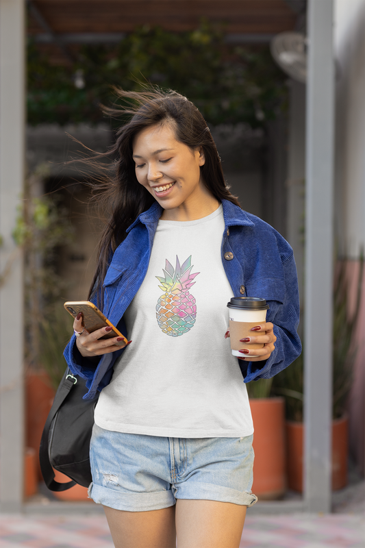 Colorful Pineapple T-shirt Supporting Maui Fire Relief Efforts