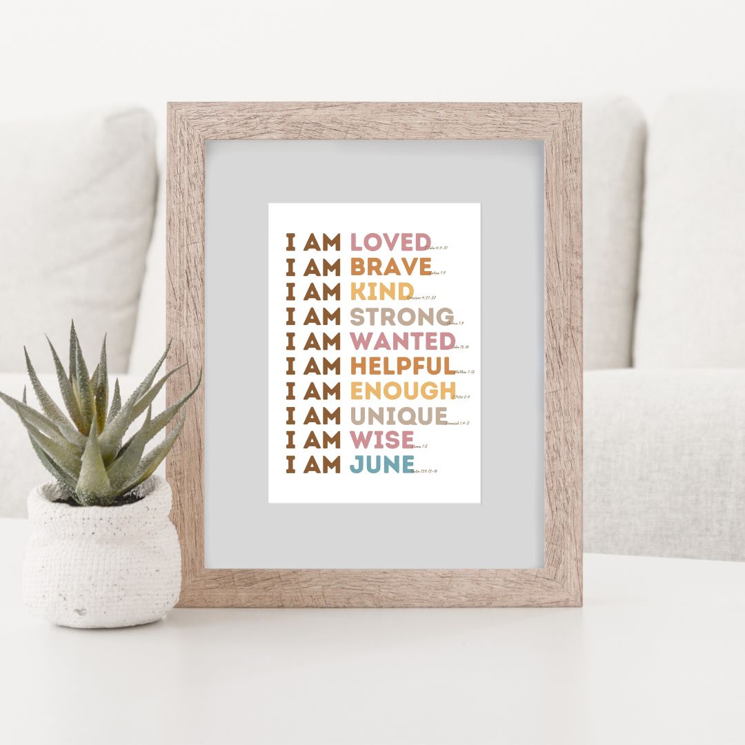 I Am... Personalized Print with Scripture Verses Downloadable Print