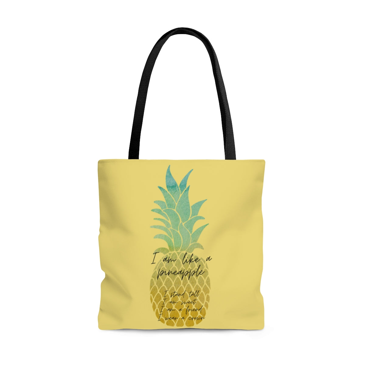 Joyful Pineapple Large Tote Bag