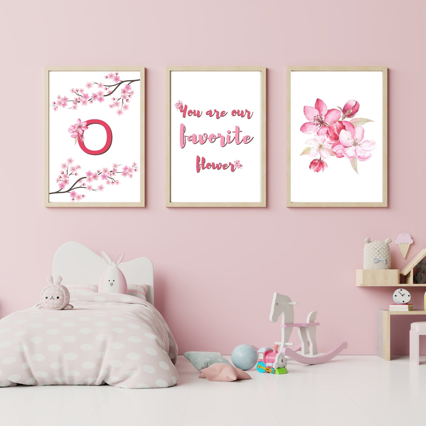 Cherry Blossoms You Are My Favorite Flower Personalized with Initial - Digital Prints