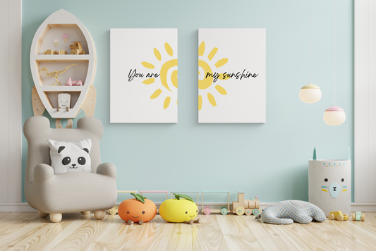 You Are My Sunshine set of 2 digital poster prints