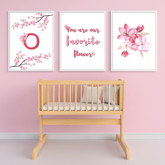 Cherry Blossoms You Are My Favorite Flower Personalized with Initial - Digital Prints