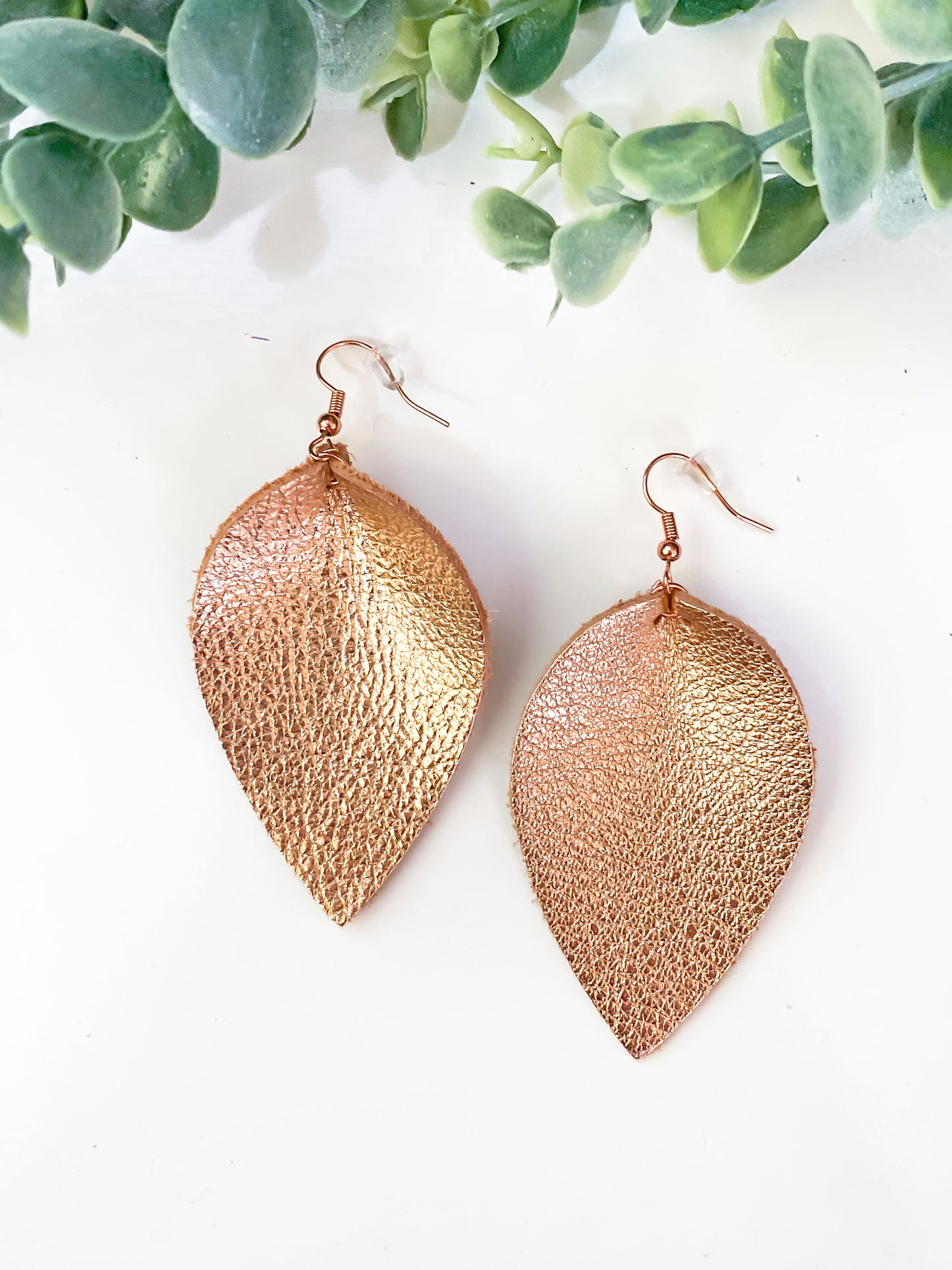 Leather Leaf Earrings