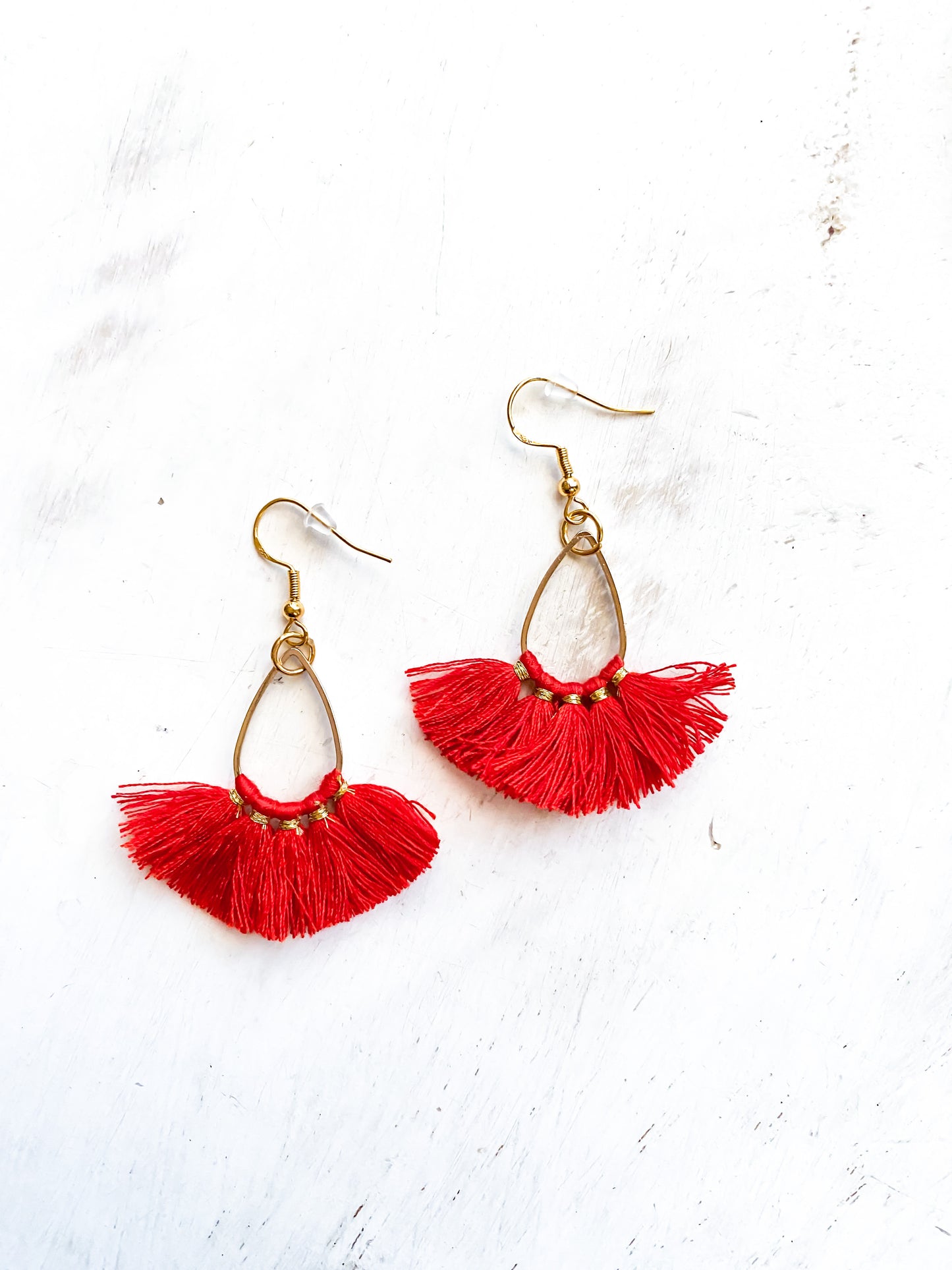 Boho Style Thread Tassel Teardrop Dangle Earrings