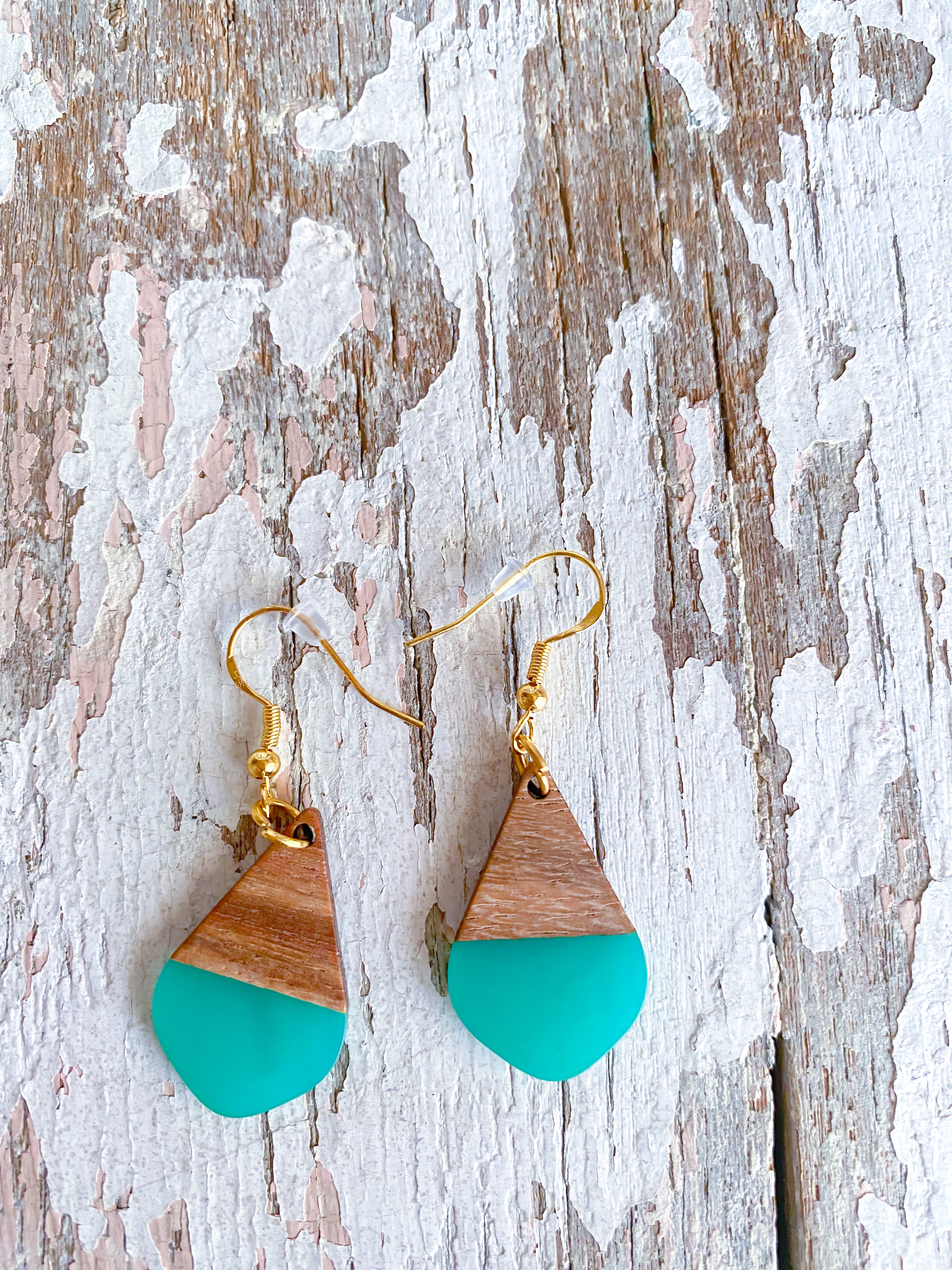 Teal deals dangle earrings