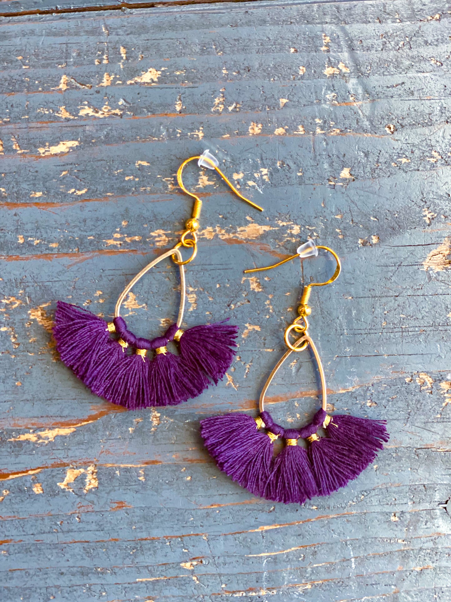 Boho Style Thread Tassel Teardrop Dangle Earrings