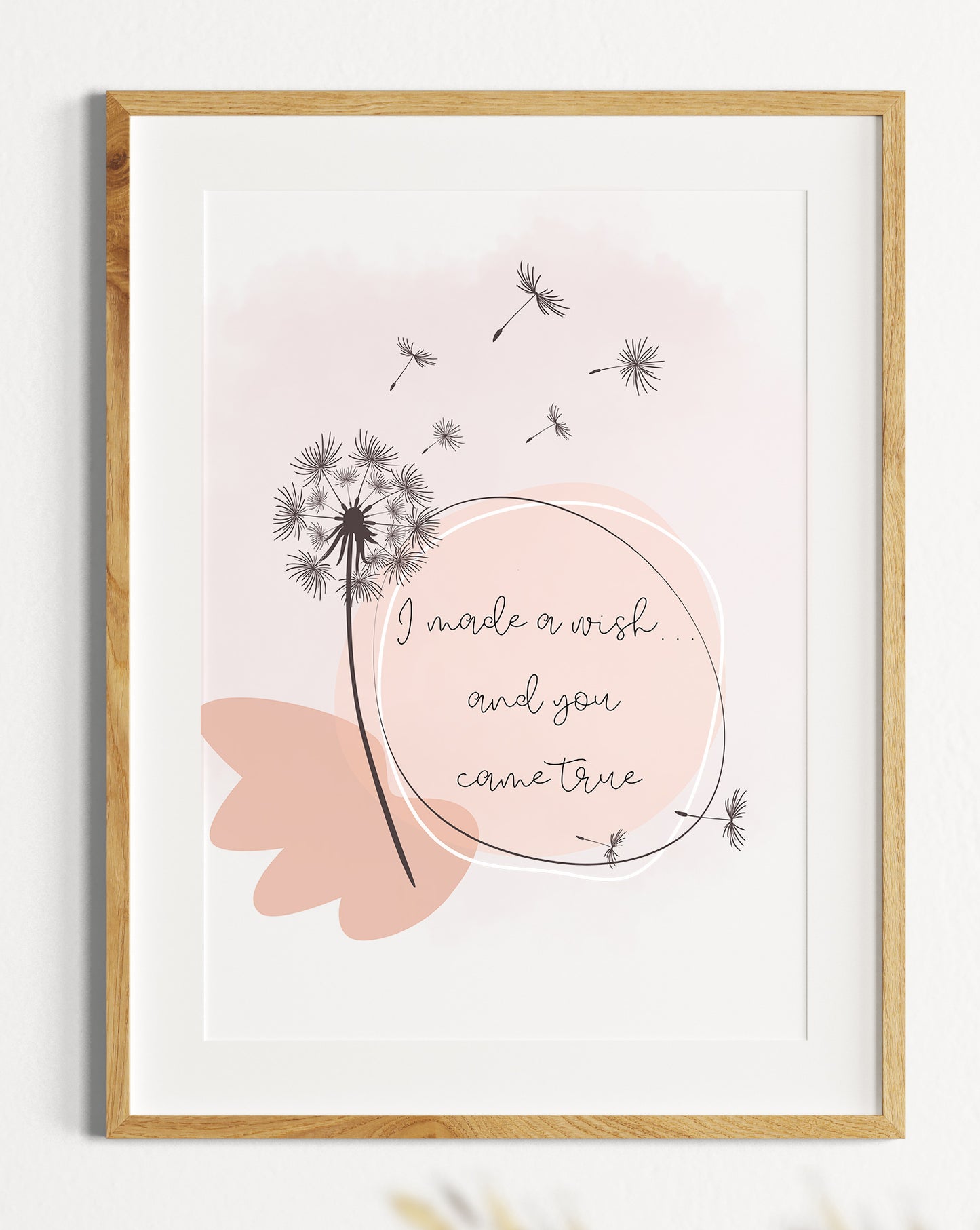 Made A Wish & You Came True Digital Print Boho Chic Dandelion for Girl Room or Baby Nursery