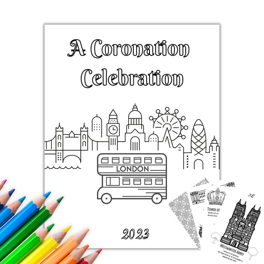 London & Coronation Coloring & Activity Book Pages - Digital Download