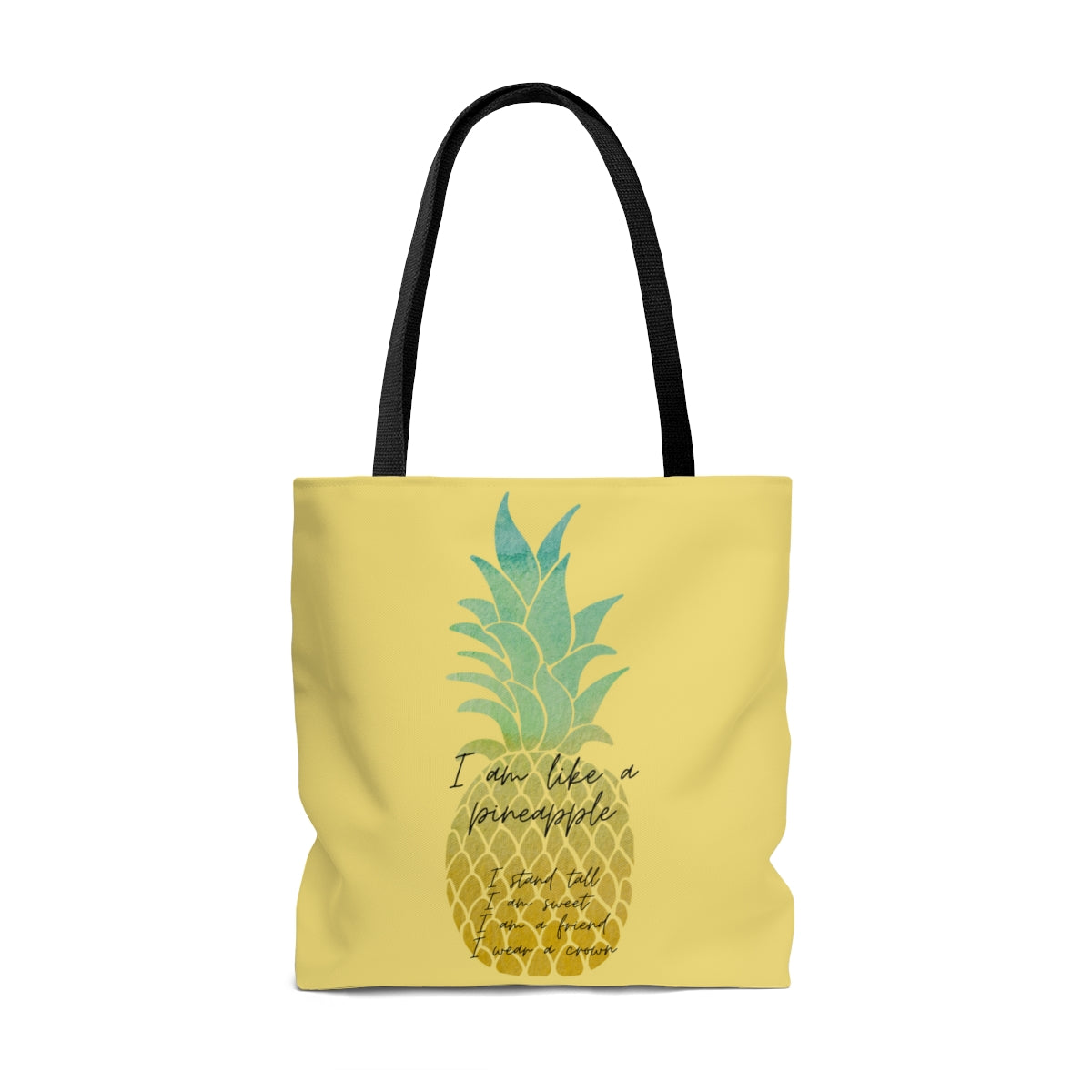 Joyful Pineapple Large Tote Bag