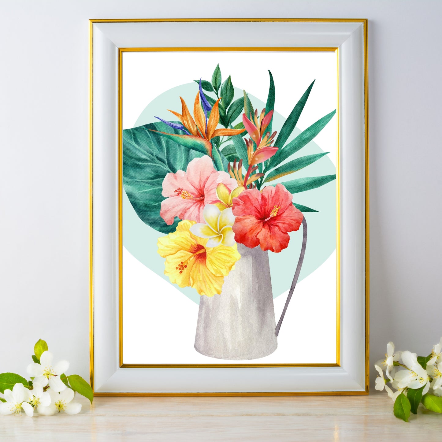 Tropical Island Floral Arrangement Downloadable Print