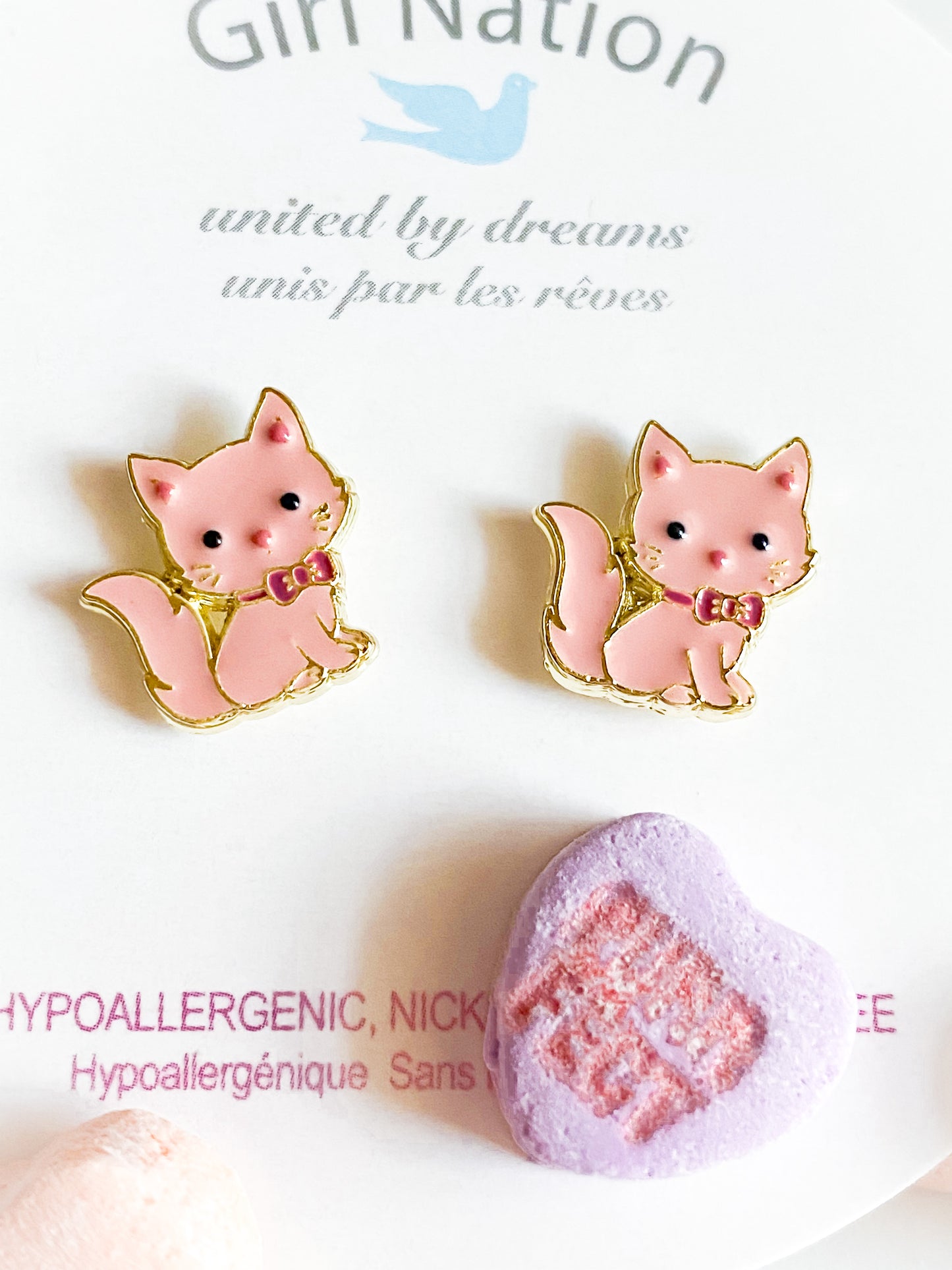 Pink Kitty Cutie Stud Earrings