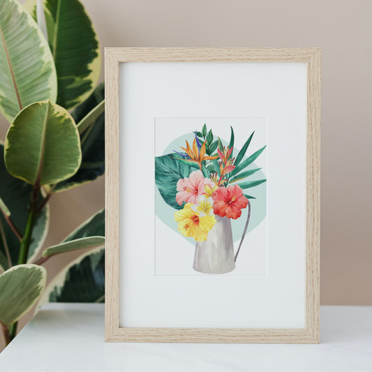 Tropical Island Floral Arrangement Downloadable Print